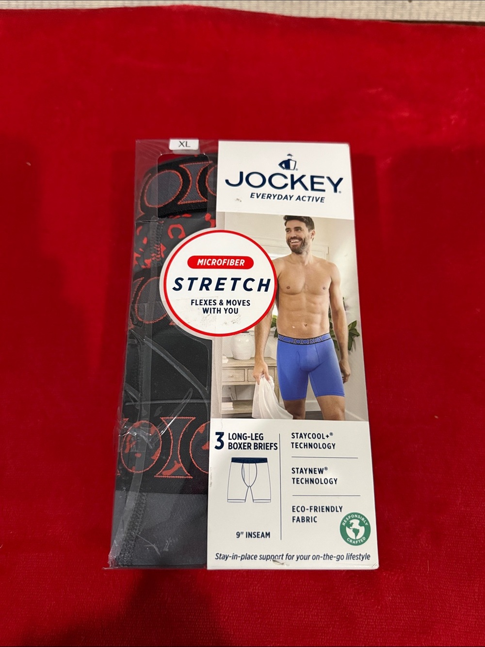 Jockey Men's Boxer Brief 3-Pack in Black and Gray.